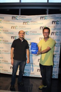 Zeke and Sebastian displaying miniPCR at MassChallenge